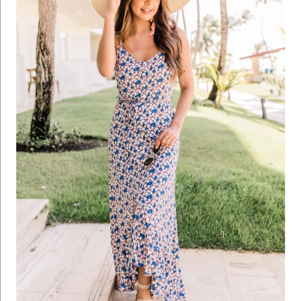 Orange Floral Maxi Dress